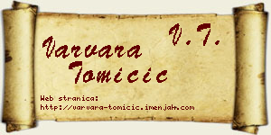 Varvara Tomičić vizit kartica